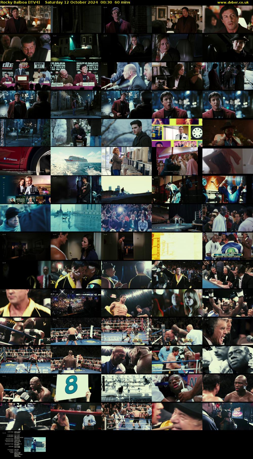 Rocky Balboa (ITV4) Saturday 12 October 2024 00:30 - 01:30