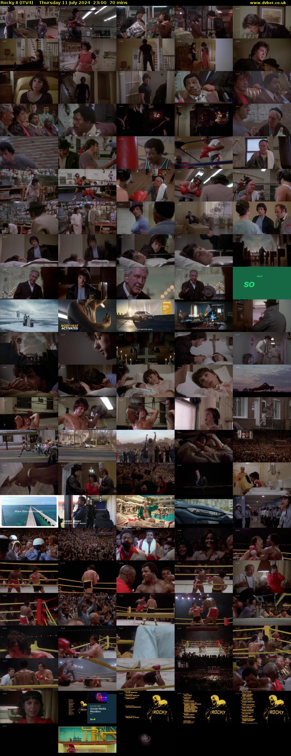 Rocky II (ITV4) Thursday 11 July 2024 23:00 - 00:10