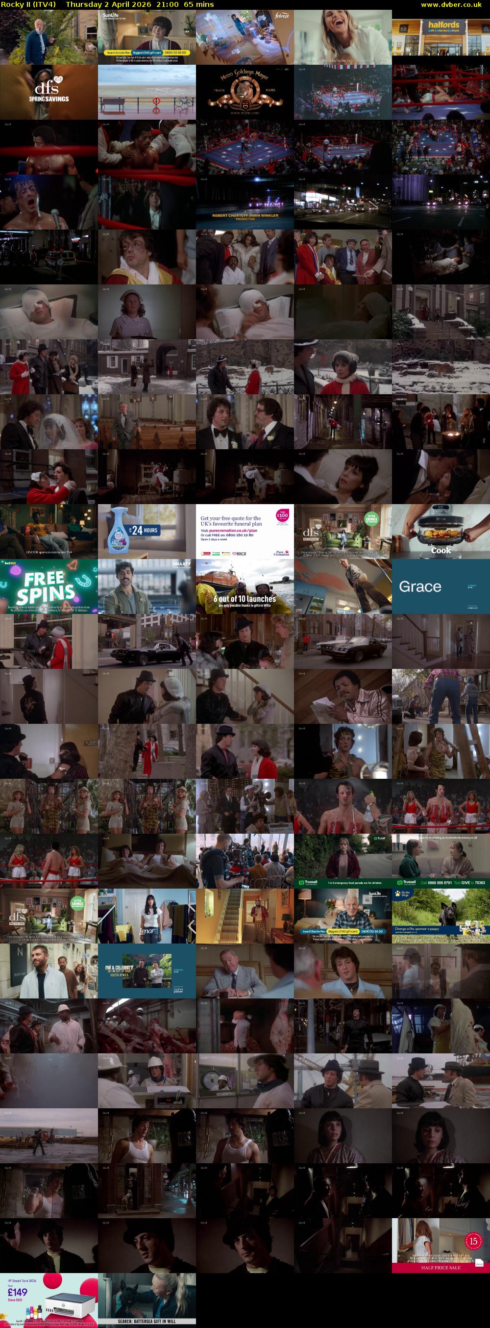 Rocky II (ITV4) Thursday 2 April 2026 21:00 - 22:05