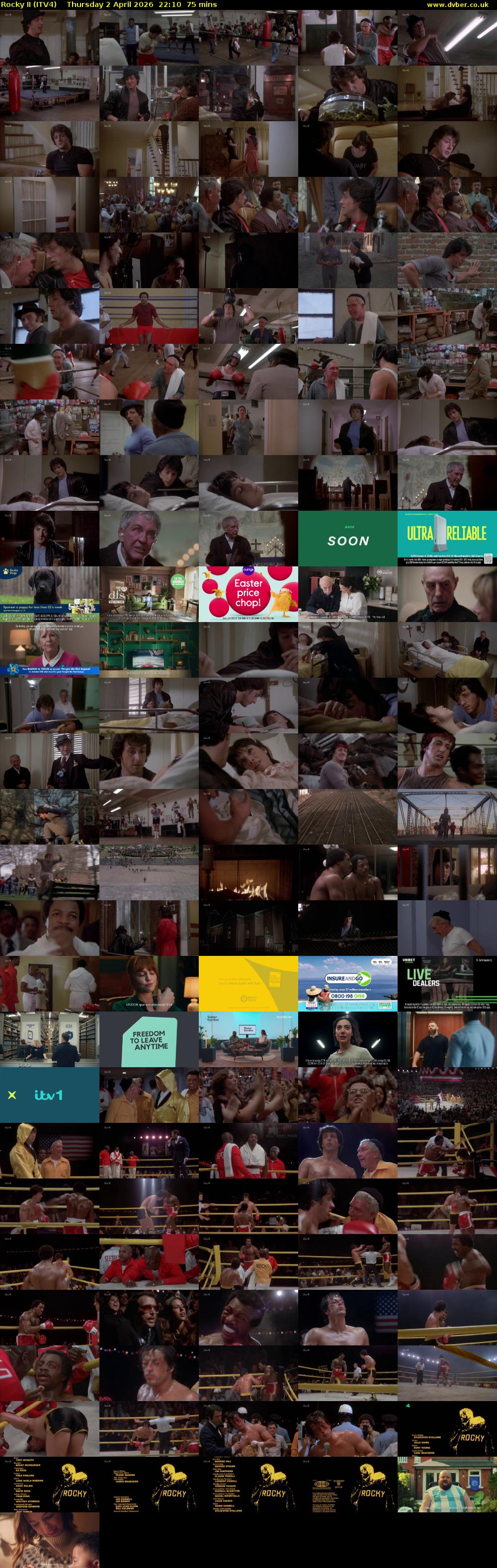 Rocky II (ITV4) Thursday 2 April 2026 22:10 - 23:25