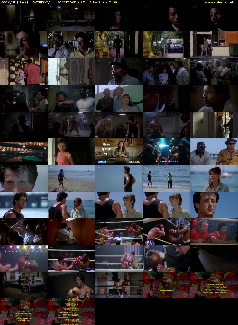 Rocky III (ITV4) Saturday 13 December 2025 23:40 - 00:25