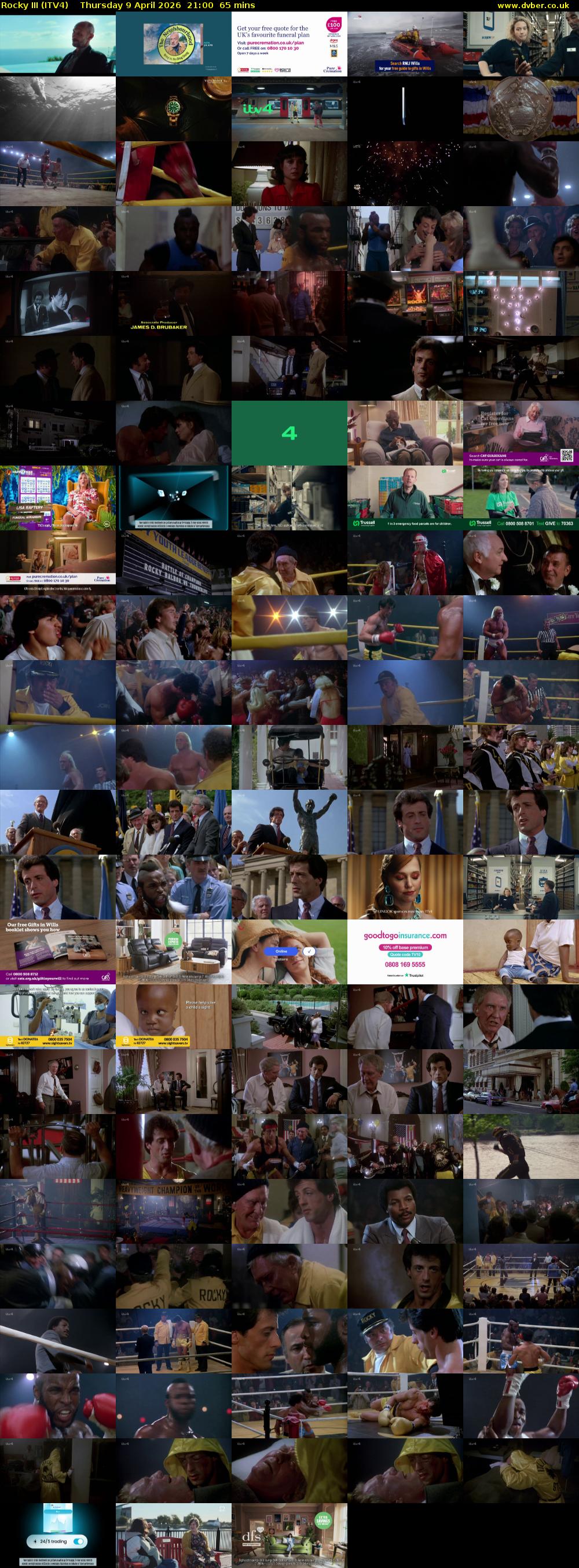 Rocky III (ITV4) Thursday 9 April 2026 21:00 - 22:05