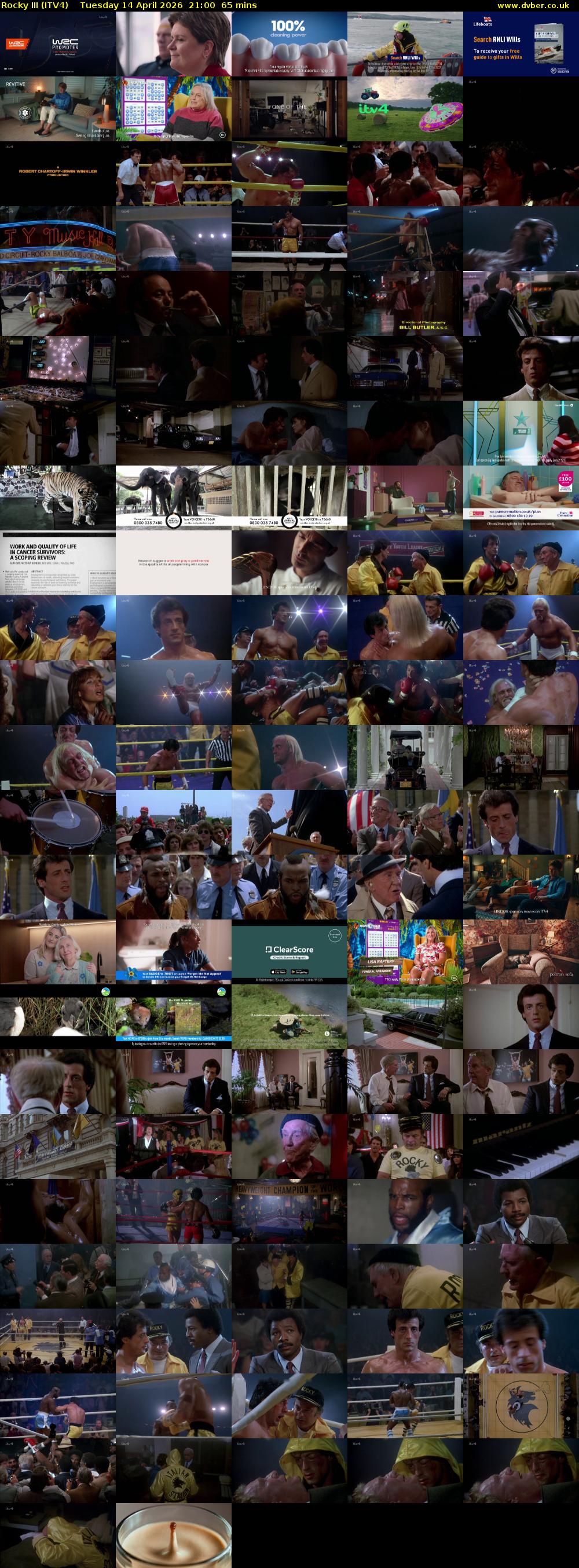 Rocky III (ITV4) Tuesday 14 April 2026 21:00 - 22:05