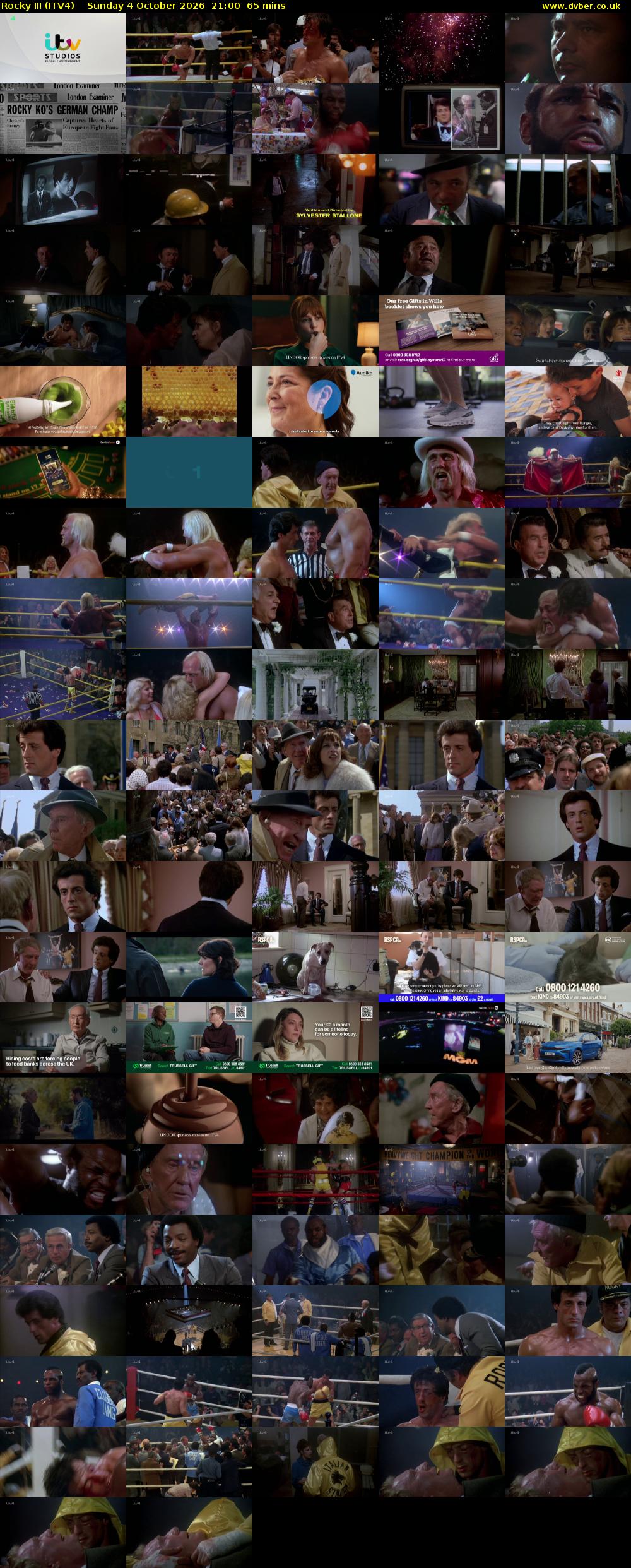 Rocky III (ITV4) Sunday 4 October 2026 21:00 - 22:05