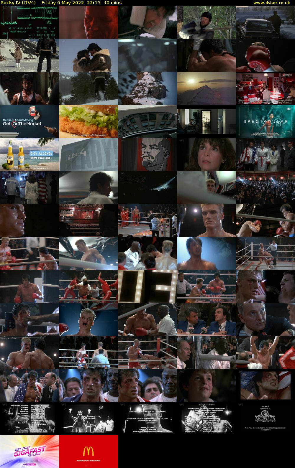 Rocky IV (ITV4) Friday 6 May 2022 22:15 - 22:55