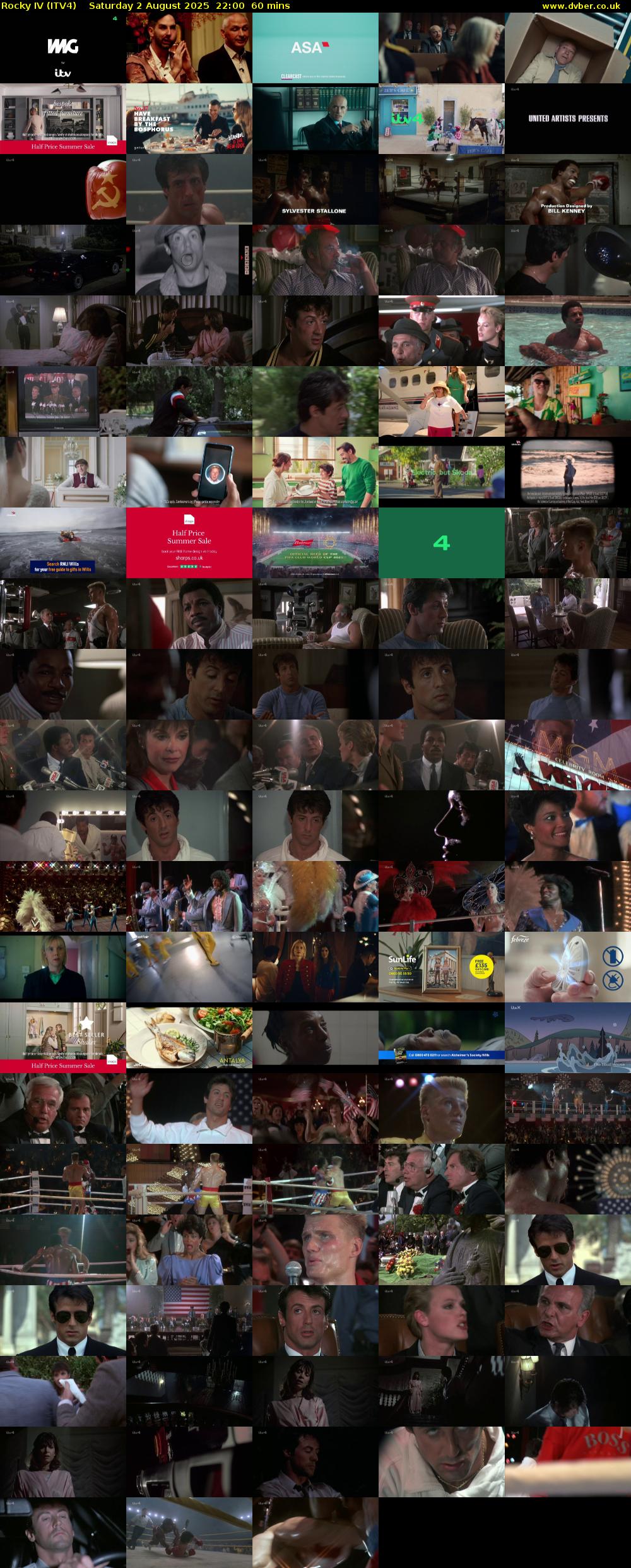 Rocky IV (ITV4) Saturday 2 August 2025 22:00 - 23:00
