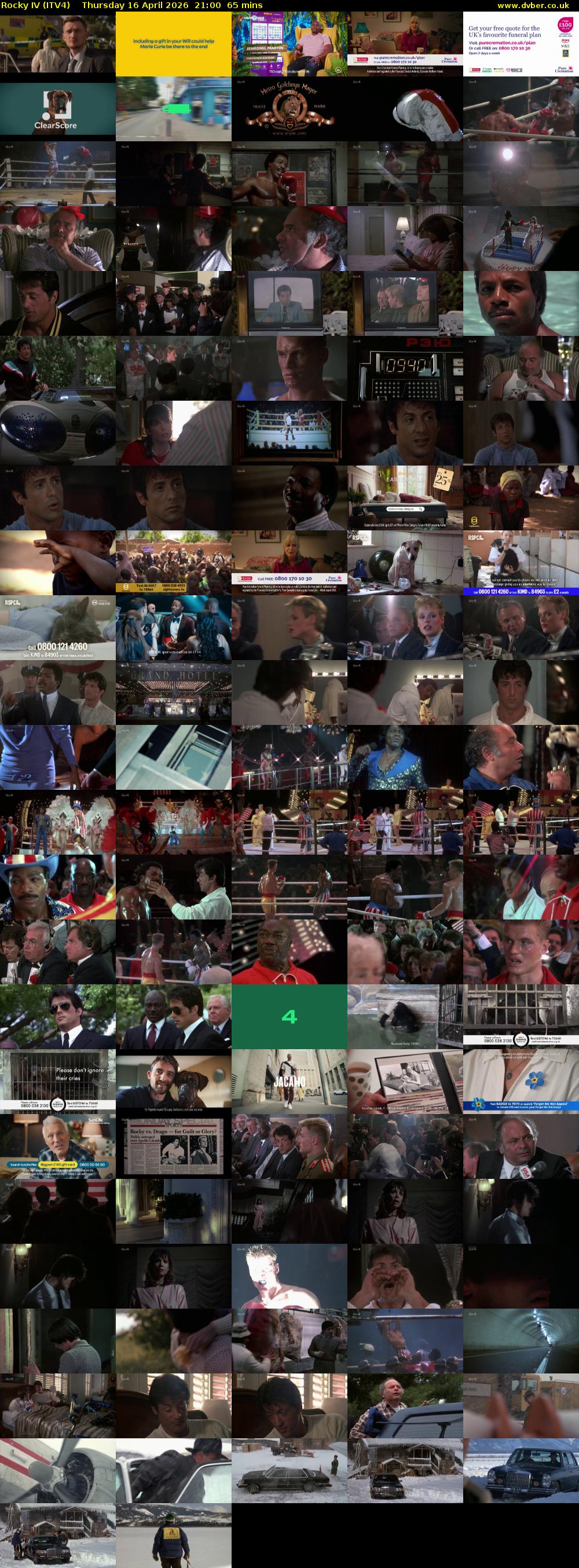 Rocky IV (ITV4) Thursday 16 April 2026 21:00 - 22:05