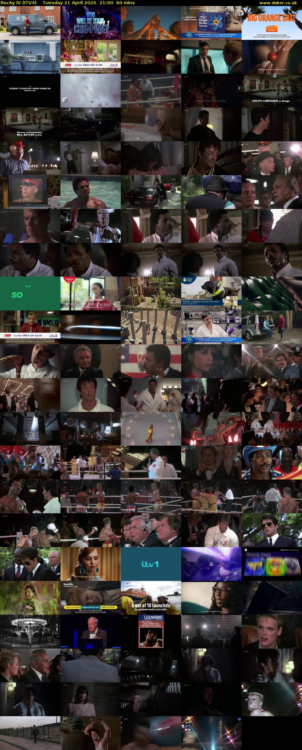 Rocky IV (ITV4) Tuesday 21 April 2026 21:00 - 22:00