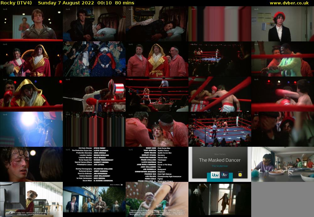Rocky (ITV4) Sunday 7 August 2022 00:10 - 01:30