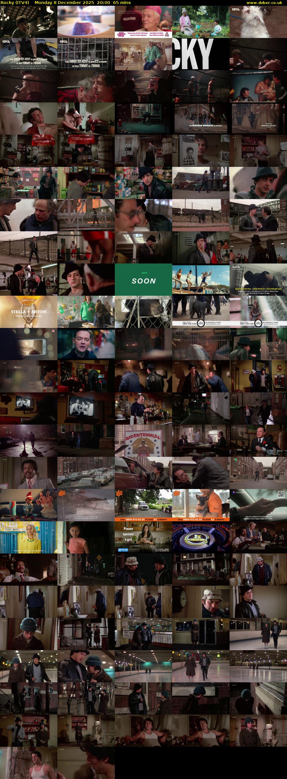 Rocky (ITV4) Monday 8 December 2025 20:00 - 21:05