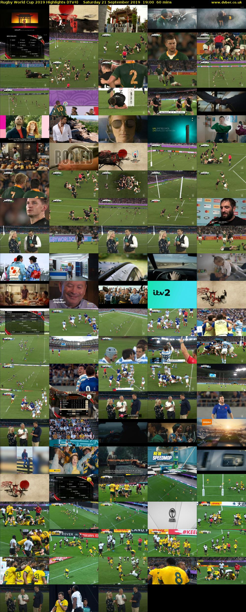 Rugby World Cup 2019 Highlights (ITV4) Saturday 21 September 2019 19:00 - 20:00