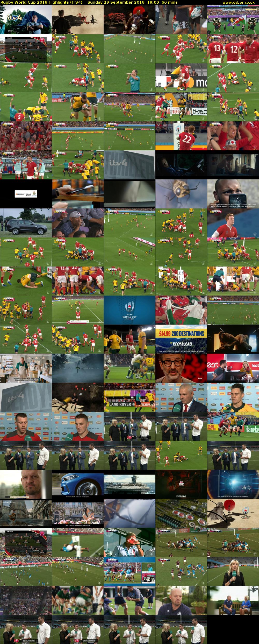 Rugby World Cup 2019 Highlights (ITV4) Sunday 29 September 2019 19:00 - 20:00