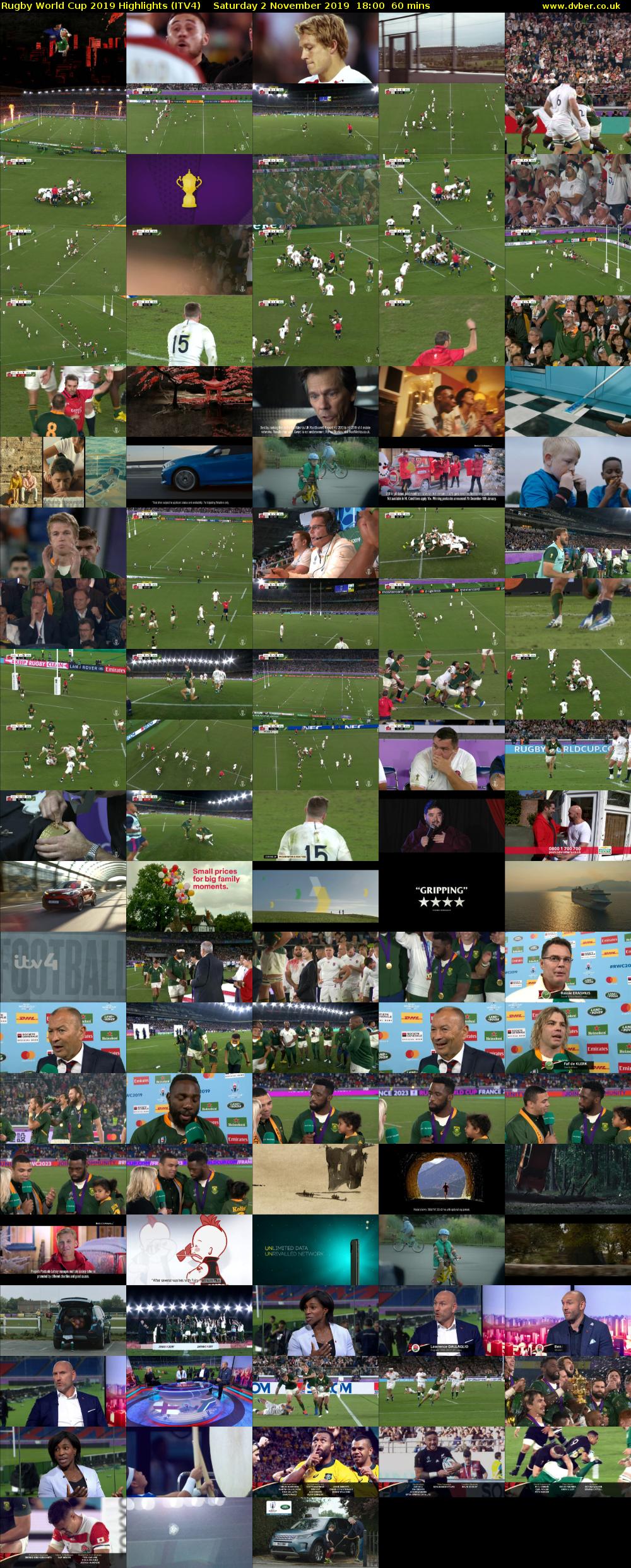 Rugby World Cup 2019 Highlights (ITV4) Saturday 2 November 2019 18:00 - 19:00