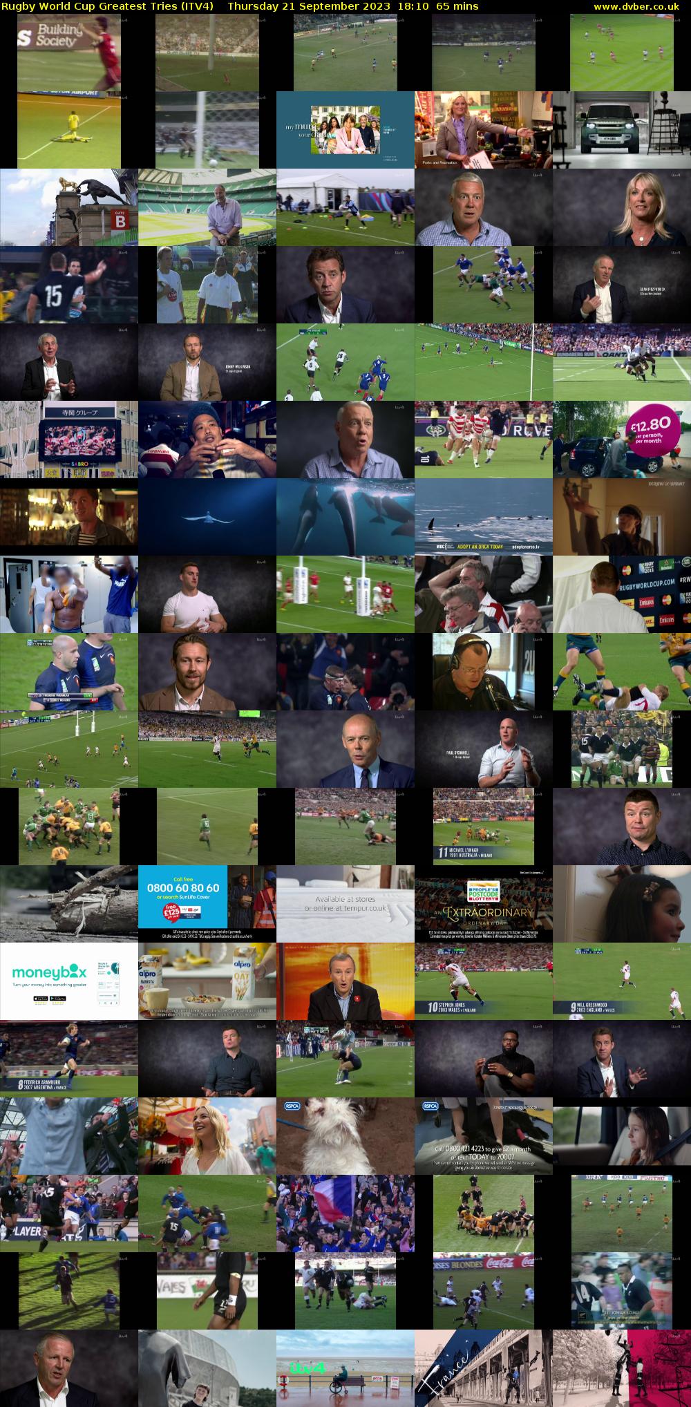 Rugby World Cup Greatest Tries (ITV4) Thursday 21 September 2023 18:10 - 19:15