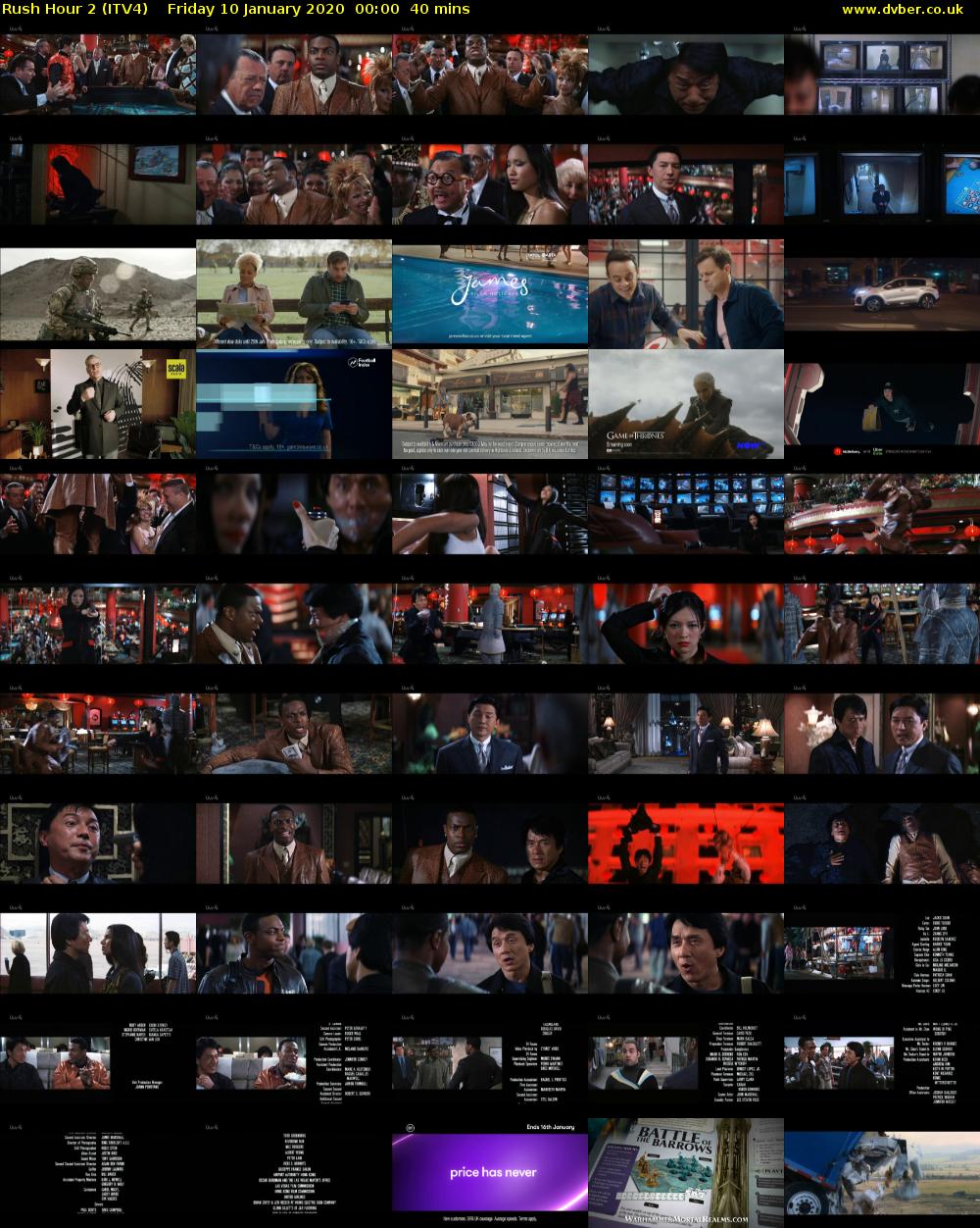 Rush Hour 2 (ITV4) Friday 10 January 2020 00:00 - 00:40