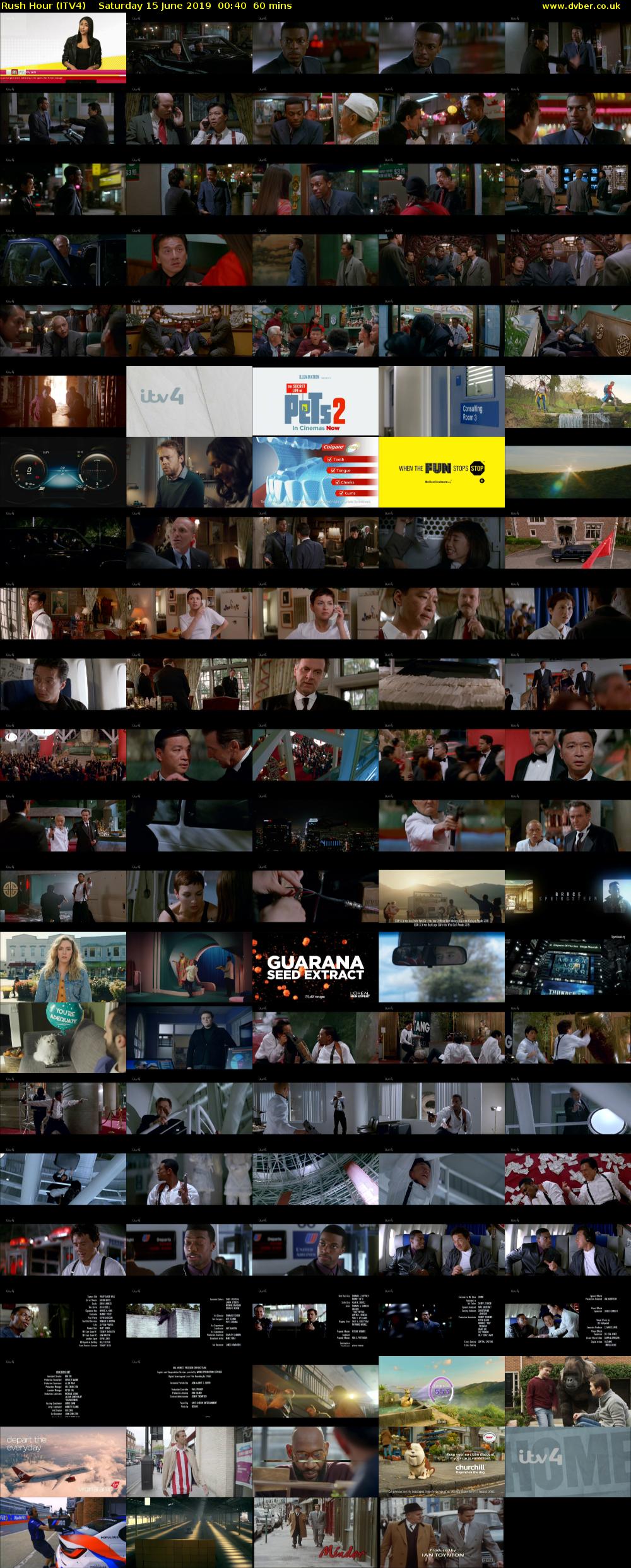Rush Hour (ITV4) Saturday 15 June 2019 00:40 - 01:40
