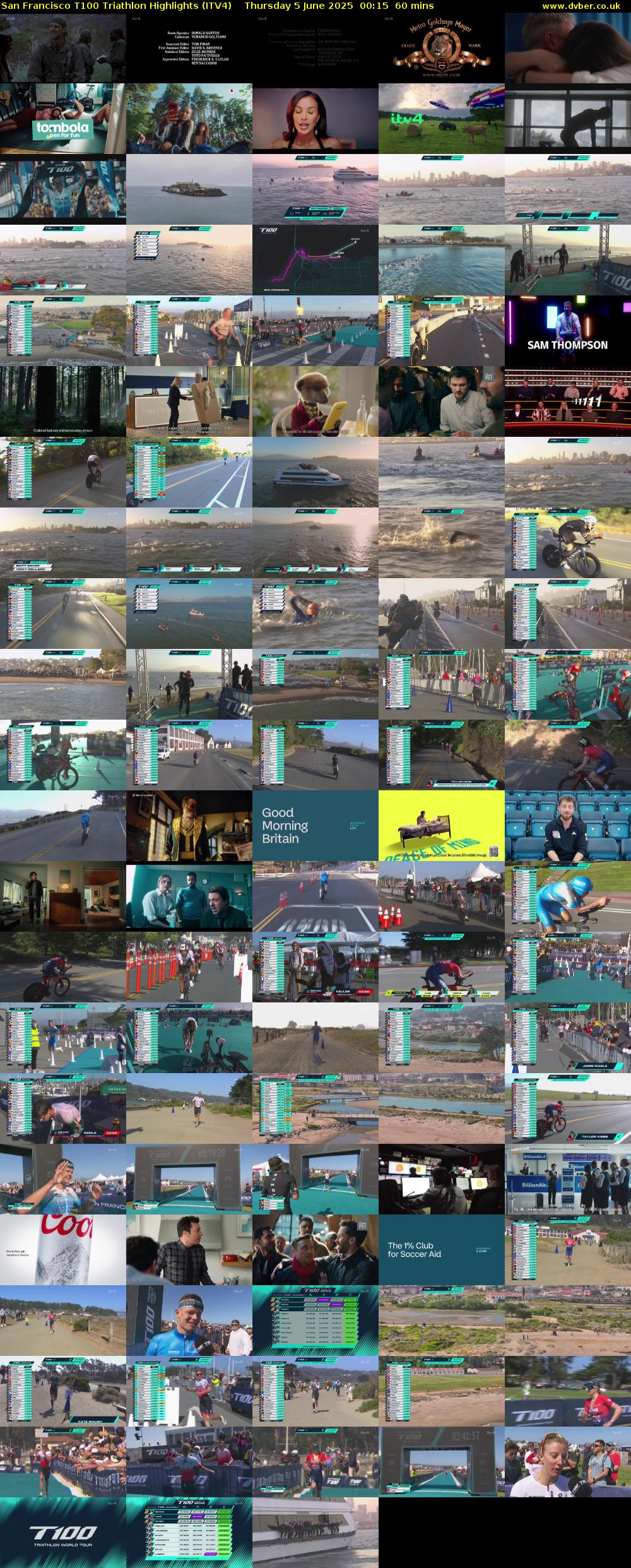 San Francisco T100 Triathlon Highlights (ITV4) Thursday 5 June 2025 00:15 - 01:15