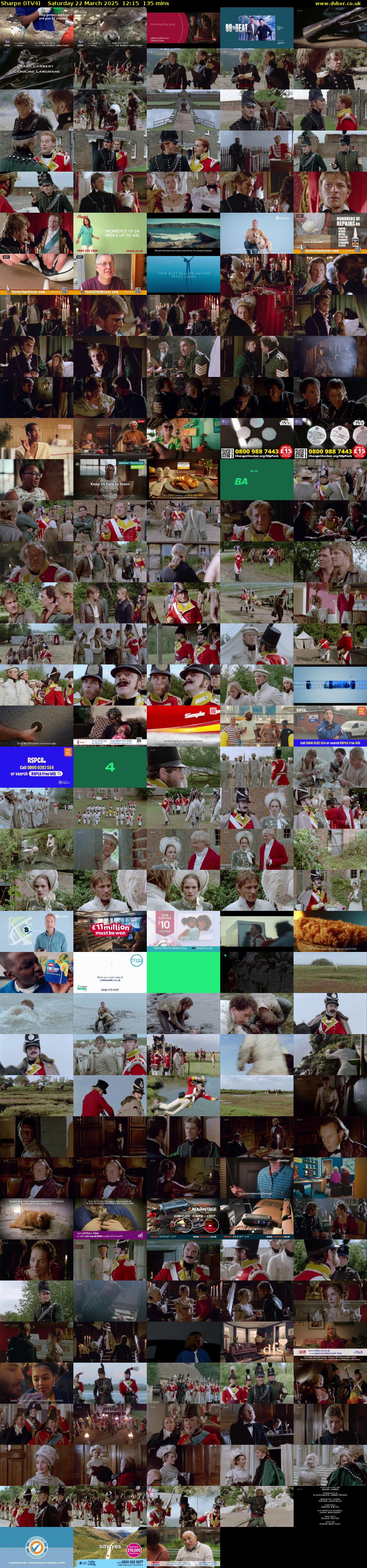 Sharpe (ITV4) Saturday 22 March 2025 12:15 - 14:30