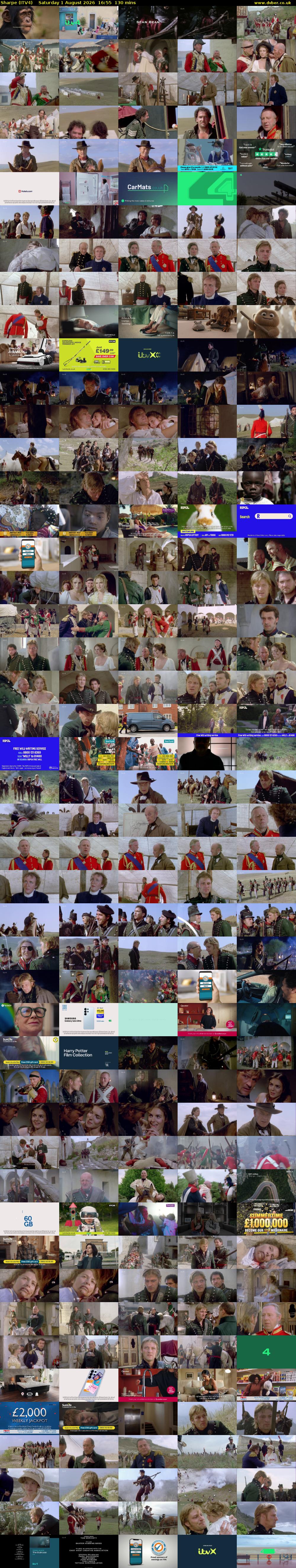 Sharpe (ITV4) Saturday 1 August 2026 16:55 - 19:05