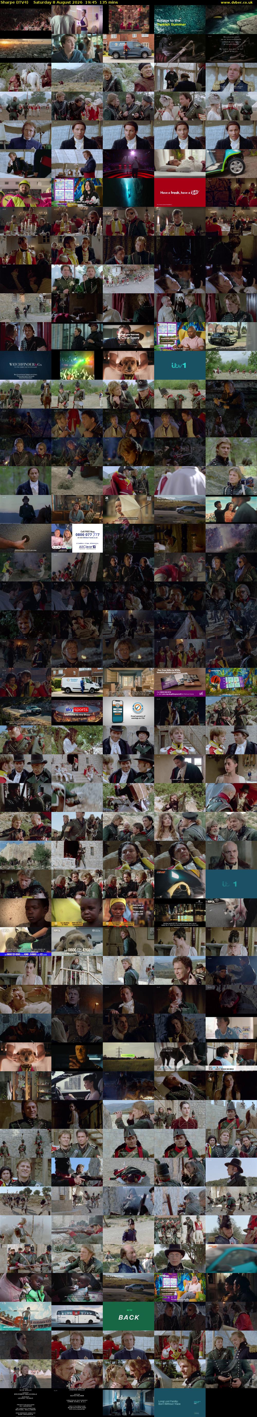 Sharpe (ITV4) Saturday 8 August 2026 19:45 - 22:00