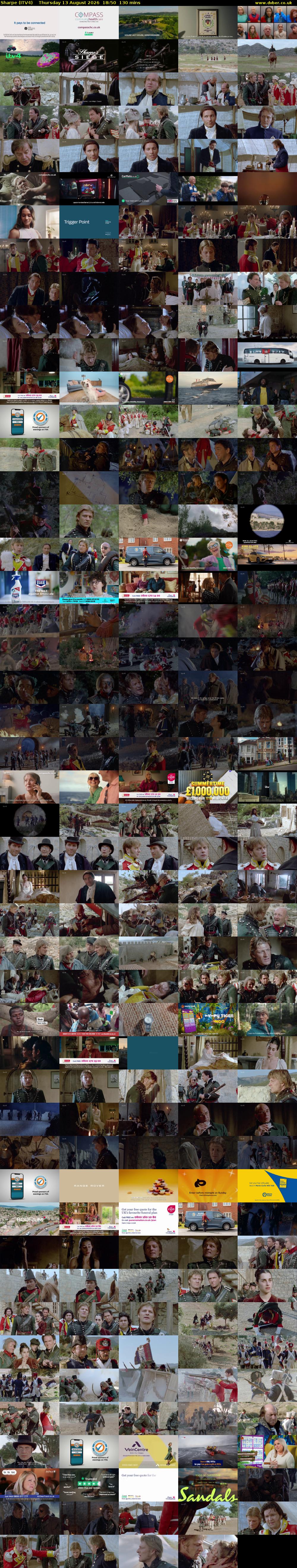 Sharpe (ITV4) Thursday 13 August 2026 18:50 - 21:00