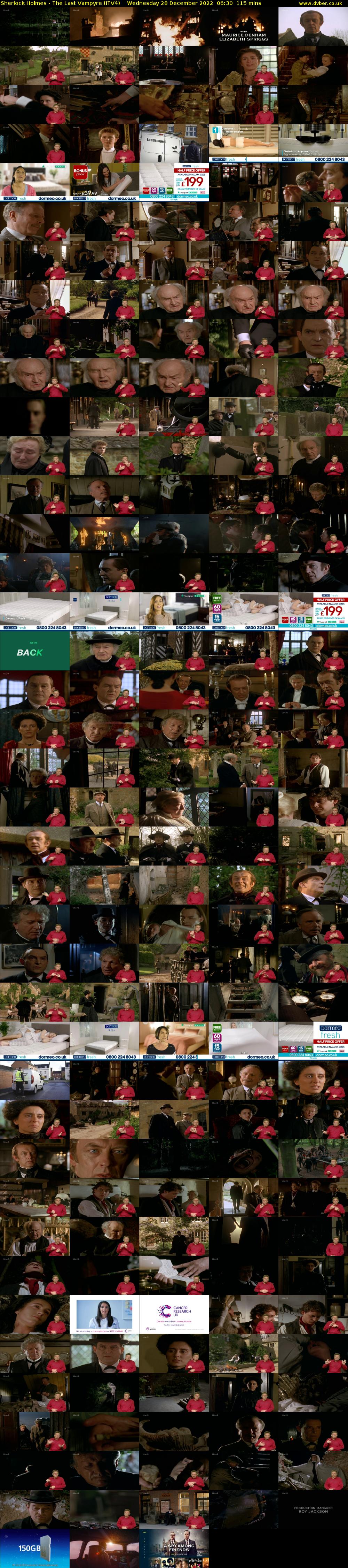 Sherlock Holmes - The Last Vampyre (ITV4) Wednesday 28 December 2022 06:30 - 08:25