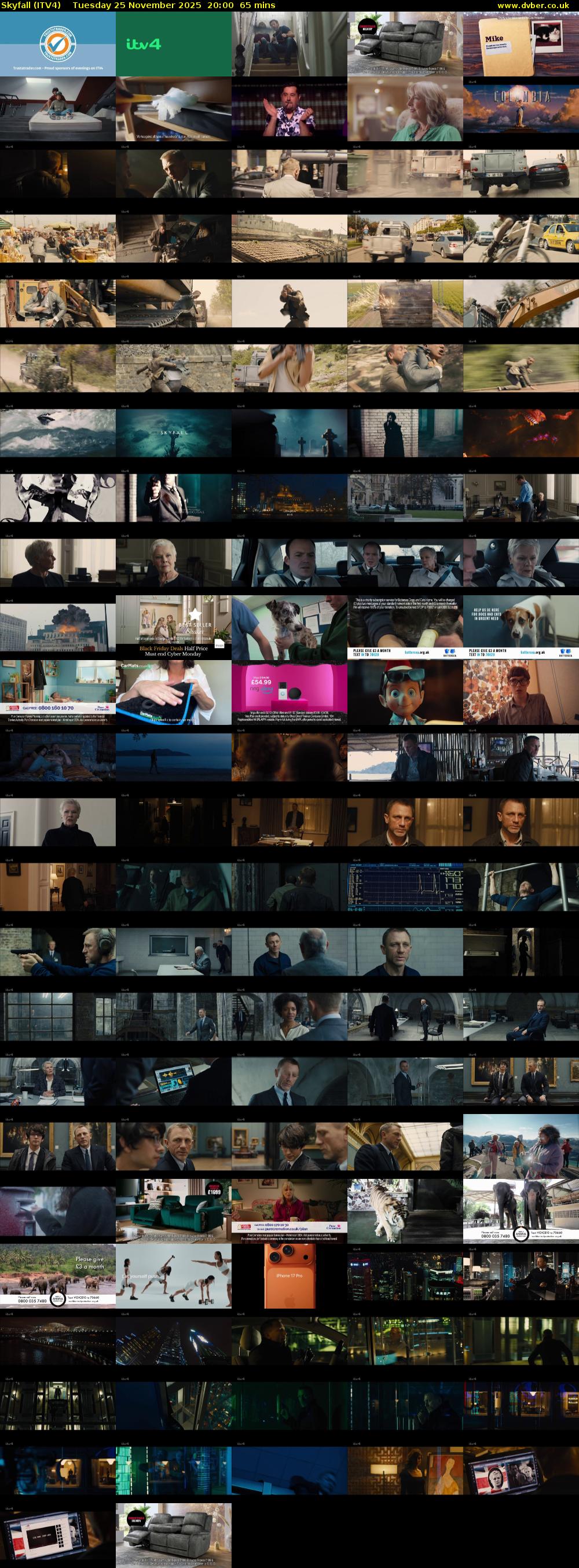 Skyfall (ITV4) Tuesday 25 November 2025 20:00 - 21:05