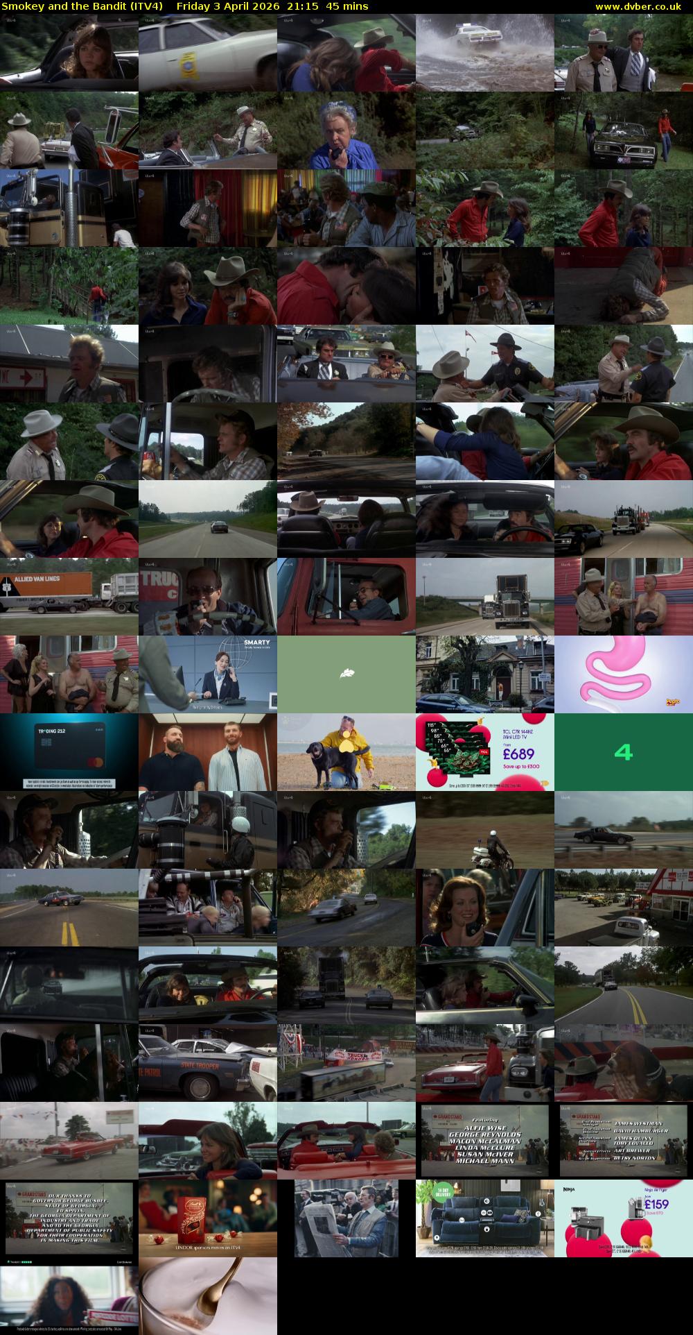 Smokey and the Bandit (ITV4) Friday 3 April 2026 21:15 - 22:00