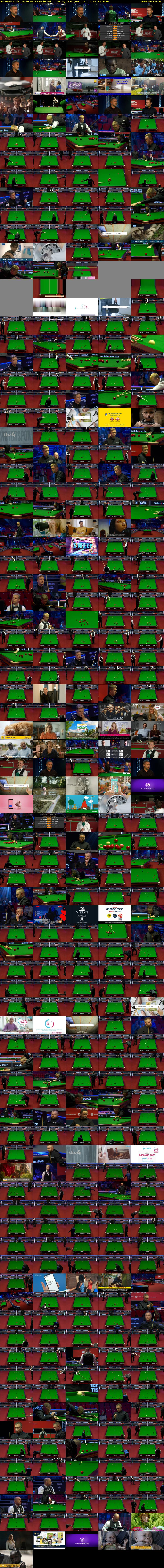Snooker: British Open 2021 Live (ITV4) Tuesday 17 August 2021 12:45 - 17:00