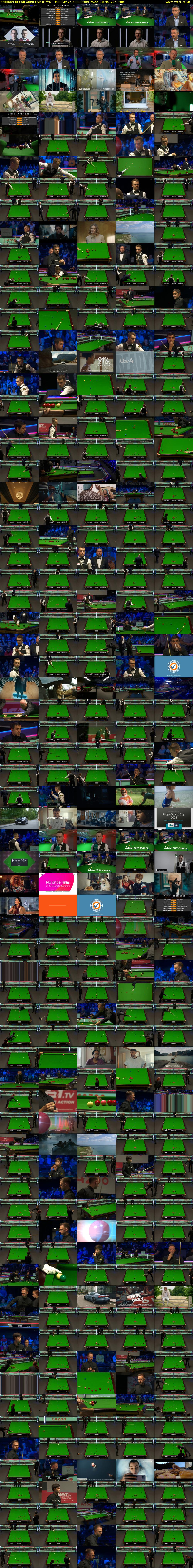 Snooker: British Open Live (ITV4) Monday 26 September 2022 18:45 - 22:30