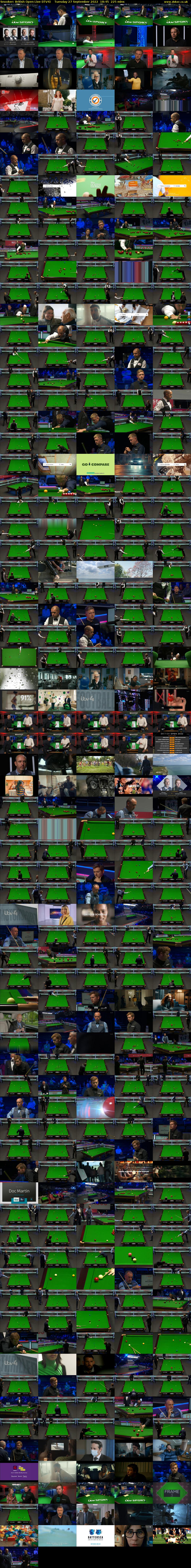Snooker: British Open Live (ITV4) Tuesday 27 September 2022 18:45 - 22:30