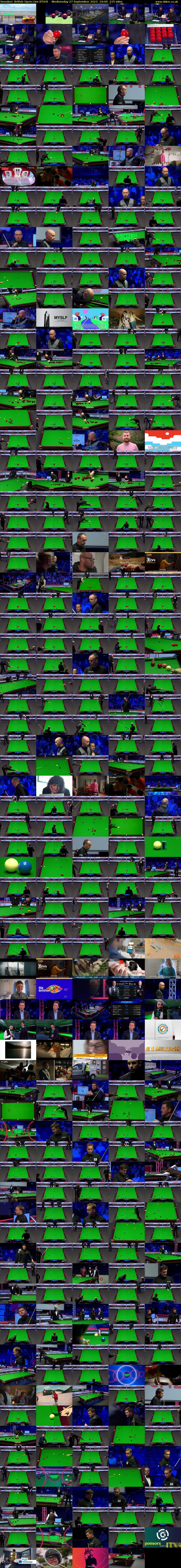 Snooker: British Open Live (ITV4) Wednesday 27 September 2023 19:00 - 22:35