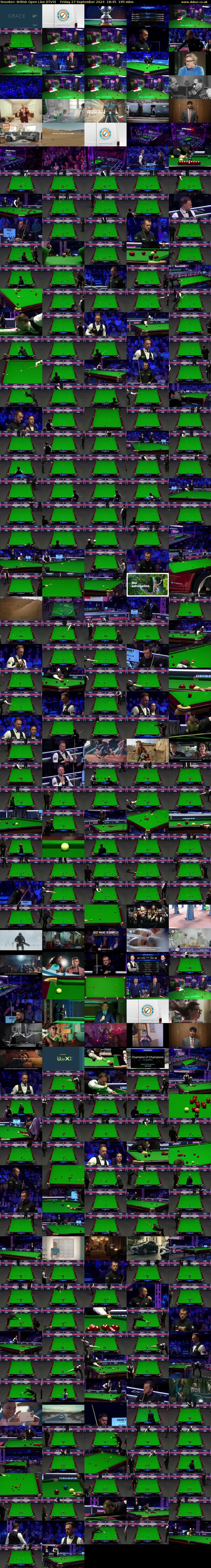 Snooker: British Open Live (ITV4) Friday 27 September 2024 18:45 - 22:00