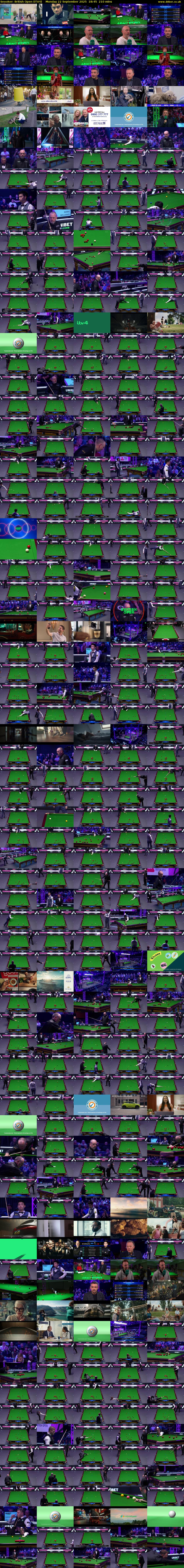 Snooker: British Open (ITV4) Monday 22 September 2025 18:45 - 22:15