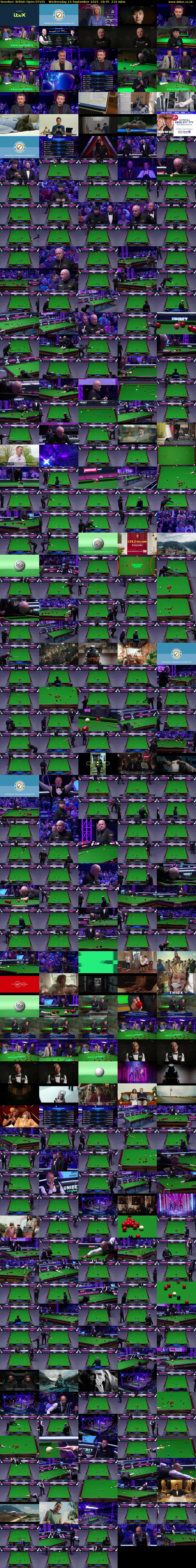 Snooker: British Open (ITV4) Wednesday 24 September 2025 18:45 - 22:15
