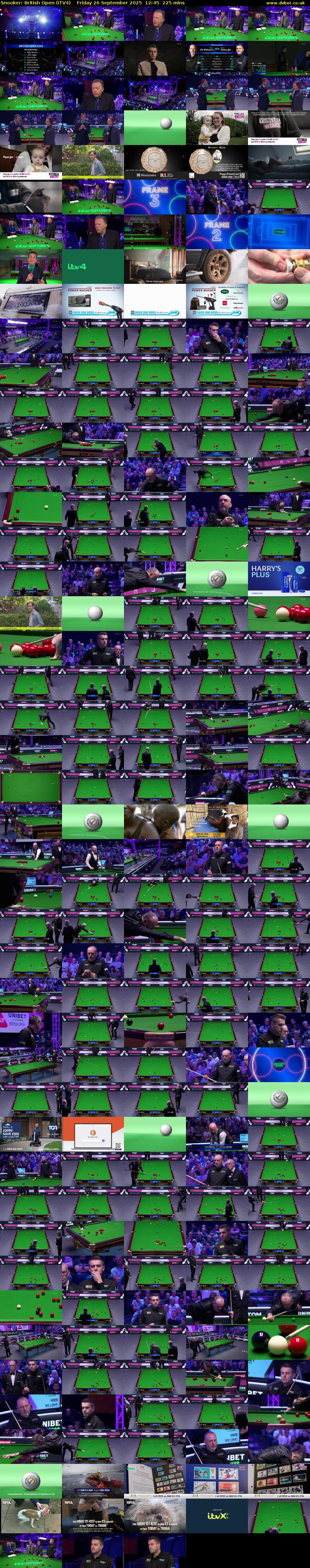 Snooker: British Open (ITV4) Friday 26 September 2025 12:45 - 16:30
