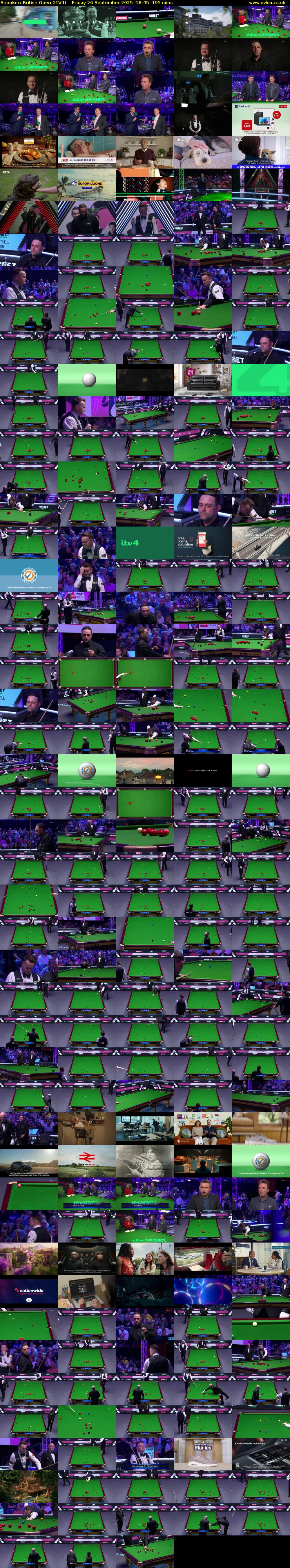 Snooker: British Open (ITV4) Friday 26 September 2025 18:45 - 22:00