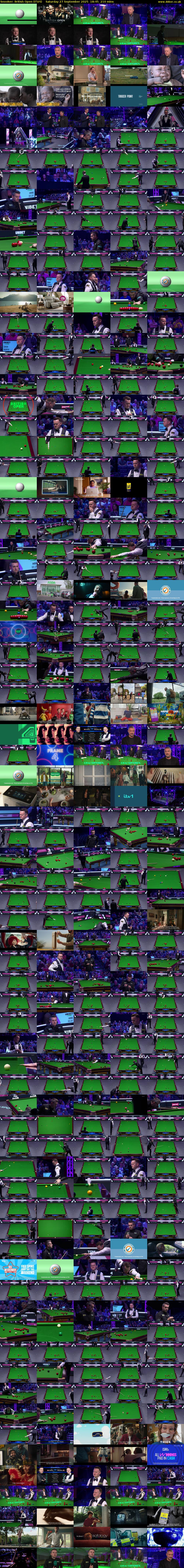Snooker: British Open (ITV4) Saturday 27 September 2025 18:45 - 22:15