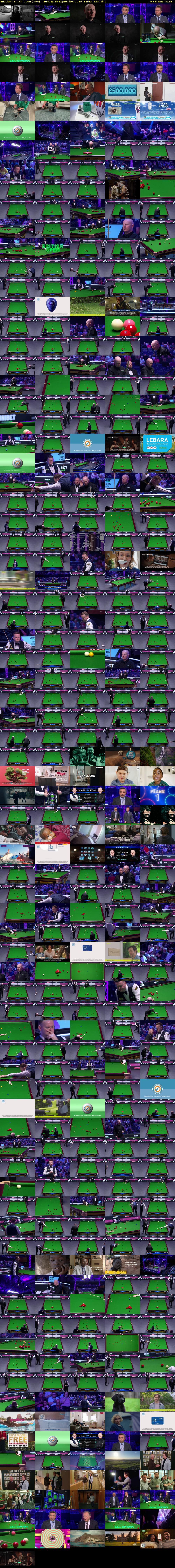 Snooker: British Open (ITV4) Sunday 28 September 2025 12:45 - 16:30