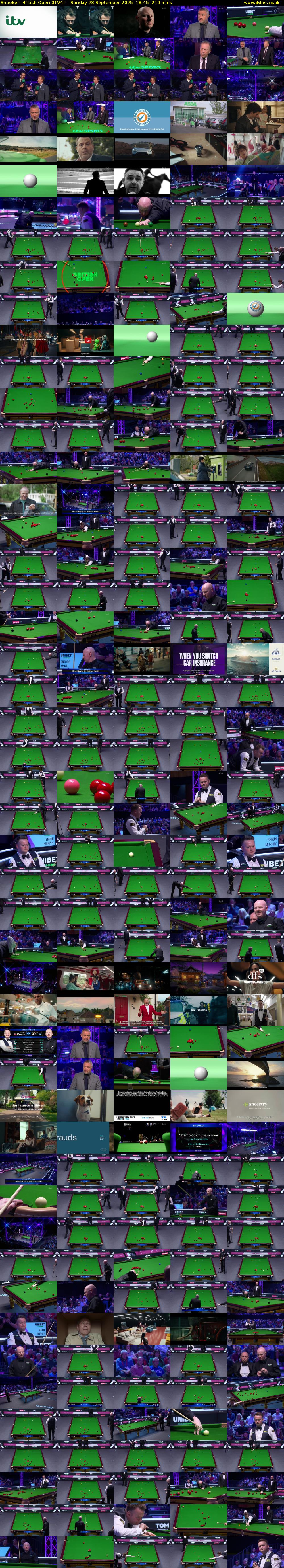 Snooker: British Open (ITV4) Sunday 28 September 2025 18:45 - 22:15