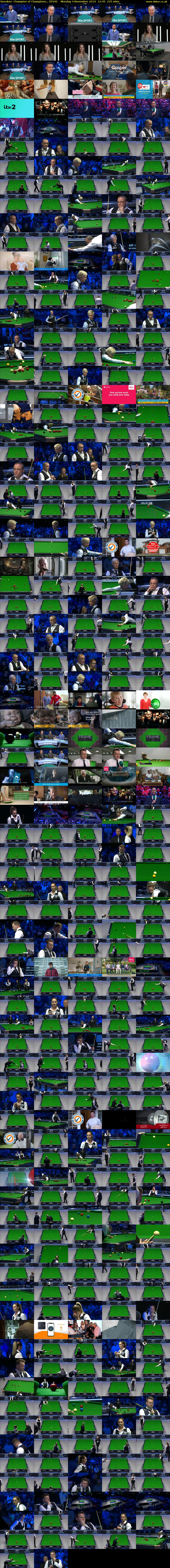 Snooker: Champion of Champions... (ITV4) Monday 4 November 2019 12:45 - 16:30