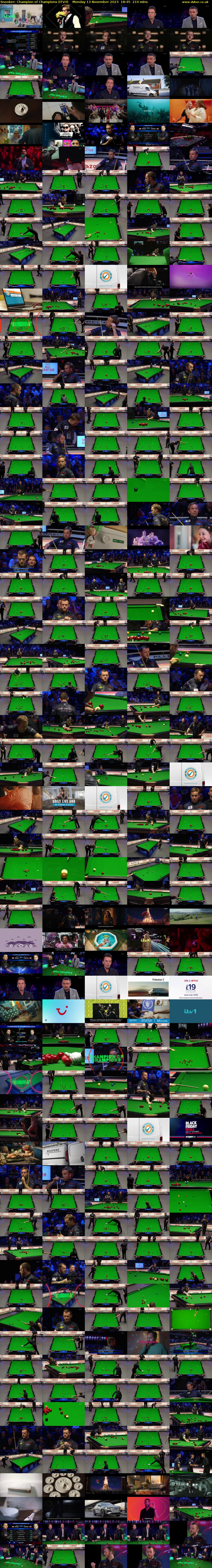 Snooker: Champion of Champions (ITV4) Monday 13 November 2023 18:45 - 22:15