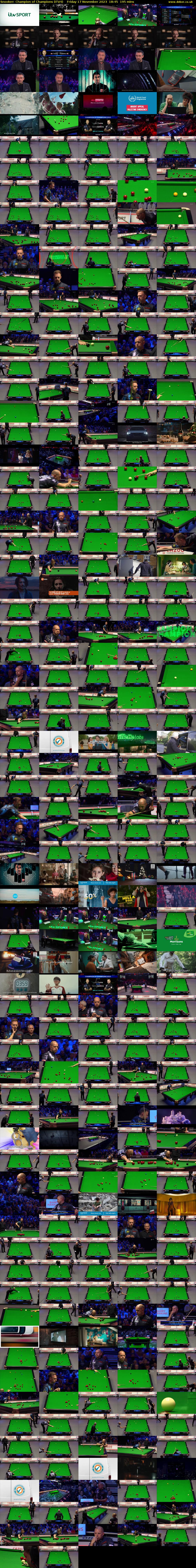 Snooker: Champion of Champions (ITV4) Friday 17 November 2023 18:45 - 22:00