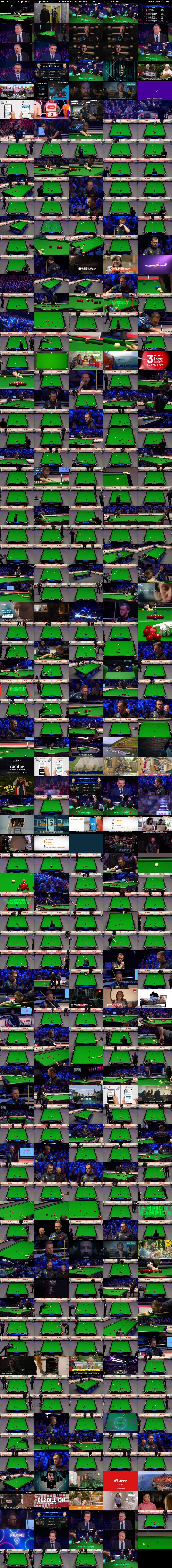 Snooker: Champion of Champions (ITV4) Sunday 19 November 2023 12:45 - 16:30