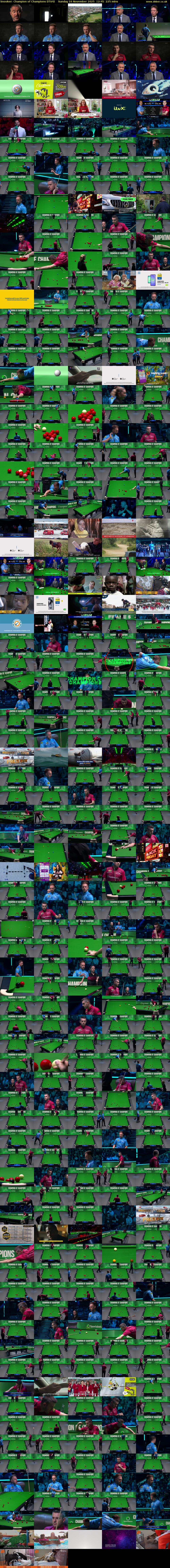 Snooker: Champion of Champions (ITV4) Sunday 16 November 2025 12:45 - 16:30