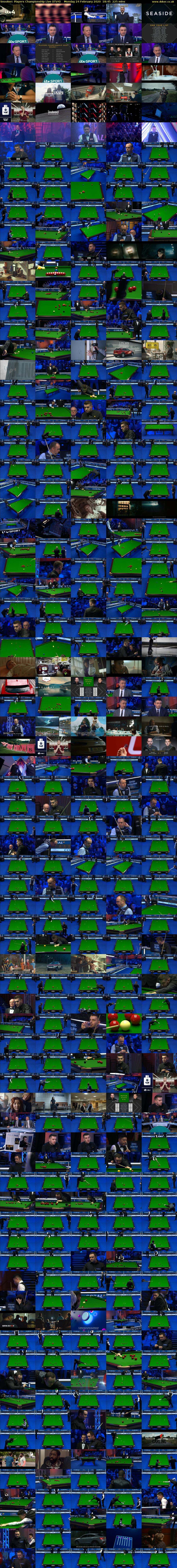 Snooker: Players Championship Live (ITV4) Monday 24 February 2020 18:45 - 22:30