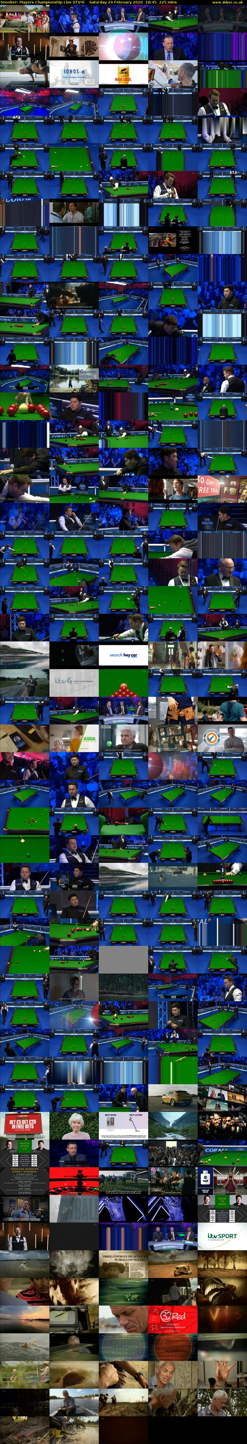 Snooker: Players Championship Live (ITV4) Saturday 29 February 2020 18:45 - 22:30