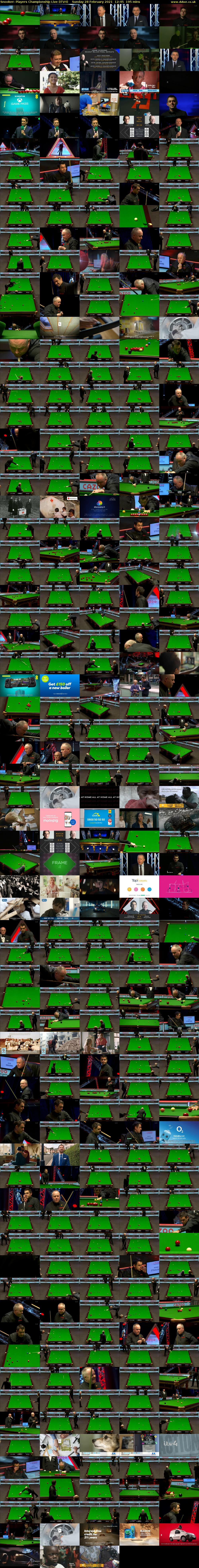 Snooker: Players Championship Live (ITV4) Sunday 28 February 2021 12:45 - 16:00