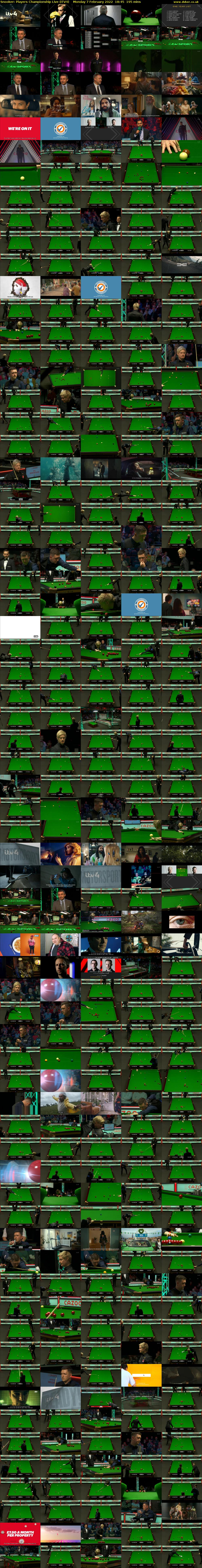 Snooker: Players Championship Live (ITV4) Monday 7 February 2022 18:45 - 22:00