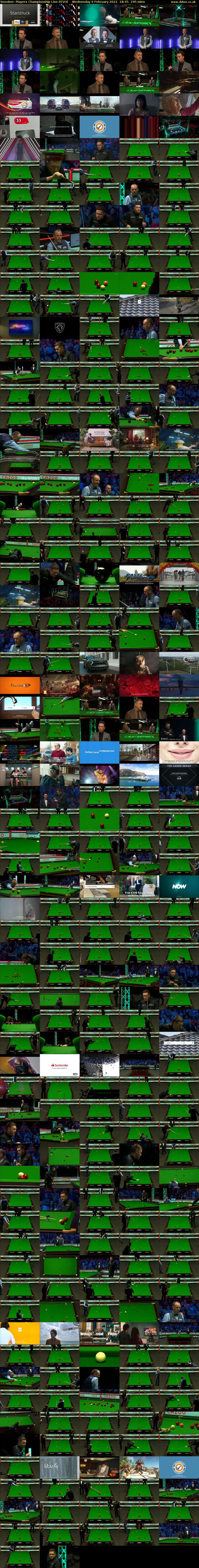 Snooker: Players Championship Live (ITV4) Wednesday 9 February 2022 18:45 - 22:00